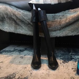 Seychelles black leather over the knee boots